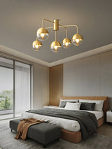 Modern Glass Globe Ceiling Light  Brass Triple Sphere Design - Product detail 15