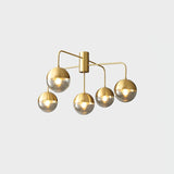 Modern Glass Globe Ceiling Light  Brass Triple Sphere Design - Product detail 26