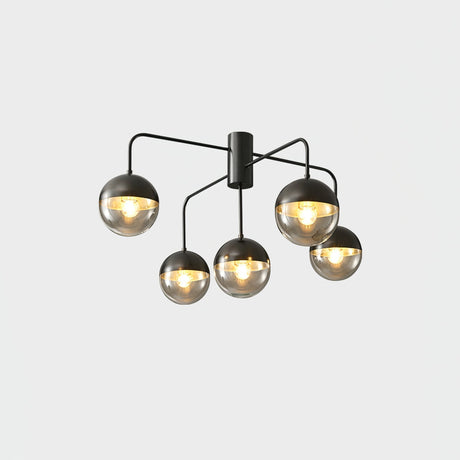 Modern Glass Globe Ceiling Light  Brass Triple Sphere Design - Product detail 27