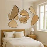 Modern Rattan Pendant Light  Natural Woven Panels Design - Product showcase