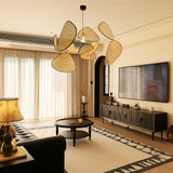 Modern Rattan Pendant Light  Natural Woven Panels Design - Detailed view