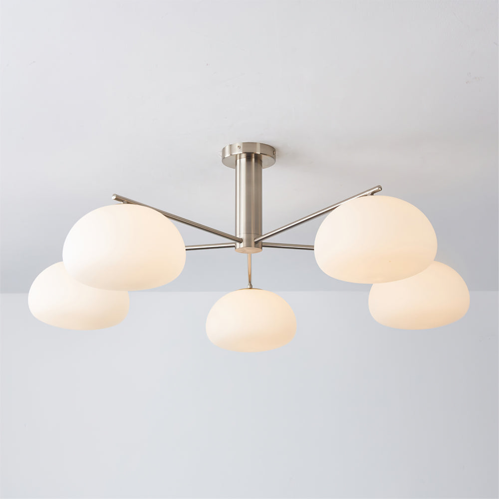 Modern Sputnik Ceiling Light  Brass Frame White Glass Shades - Product detail 10