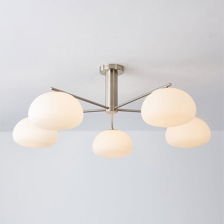 Modern Sputnik Ceiling Light  Brass Frame White Glass Shades - Product detail 10