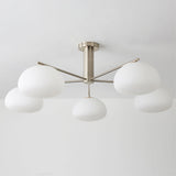 Modern Sputnik Ceiling Light  Brass Frame White Glass Shades - Product detail 7