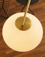 Modern Sputnik Ceiling Light  Brass Frame White Glass Shades - Product detail 4
