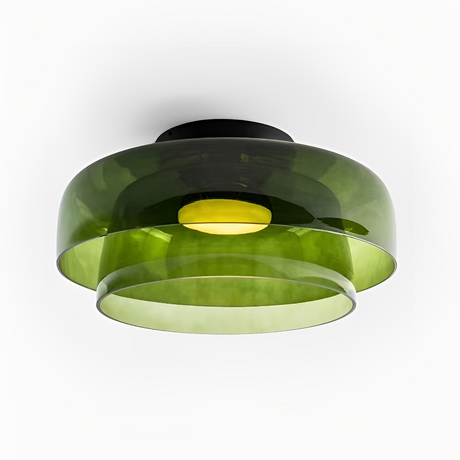 Modern Glass Ceiling Light  Layered Green Pendant Lamp - Product showcase