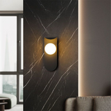 Scandinavian Wall Lamp  Black Metal With Glass Globe - Product detail 5