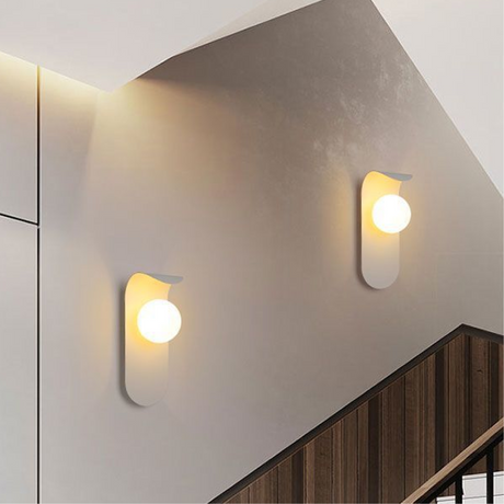 Scandinavian Wall Lamp  Black Metal With Glass Globe - Product detail 7