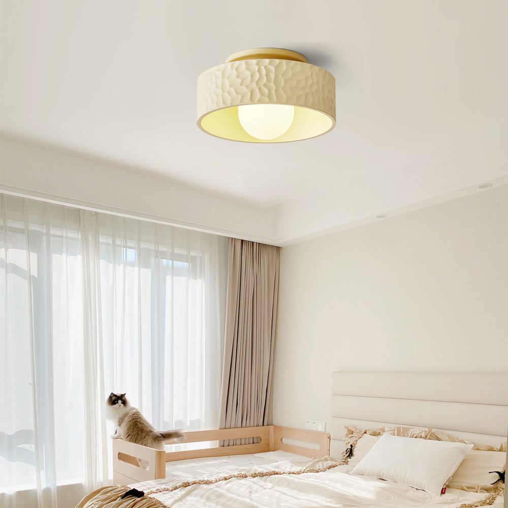 Modern Ceiling Light  Textured White Glass Shade - Product detail 5