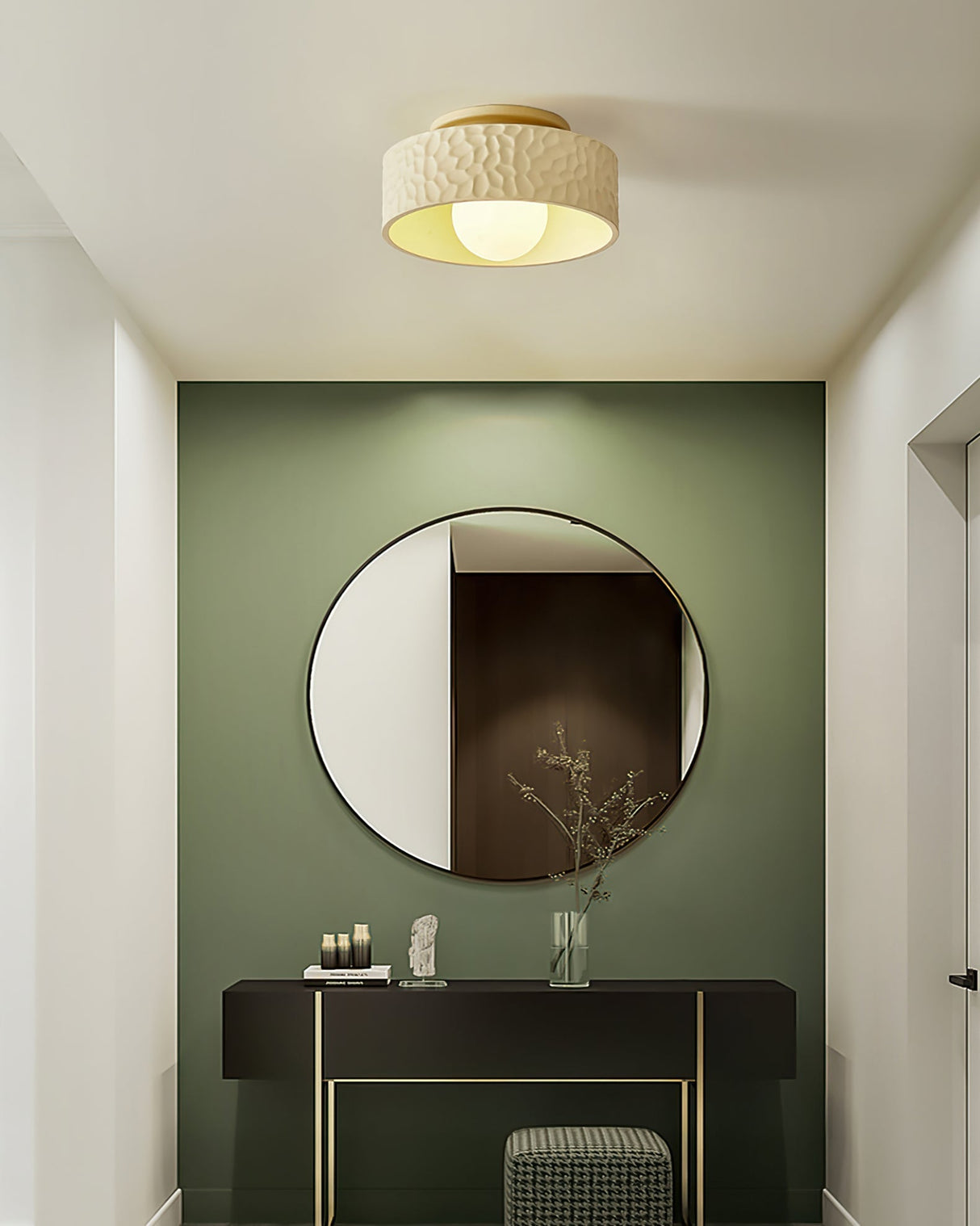 Modern Ceiling Light  Textured White Glass Shade - Product detail 6