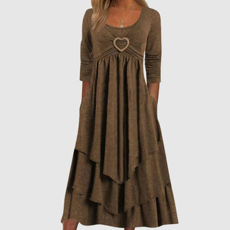 Casual Maxi Dress  Heart Buckle Layered Design - Product detail 10