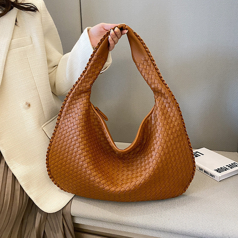 Woven Leather Hobo Bag  Interlaced Pattern Design - Product detail 4