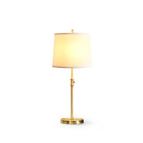 Classic Brass Table Lamp  White Linen Shade  Adjustable Height - Product detail 16