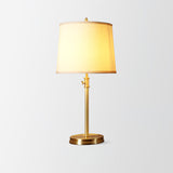 Classic Brass Table Lamp  White Linen Shade  Adjustable Height - Product detail 13