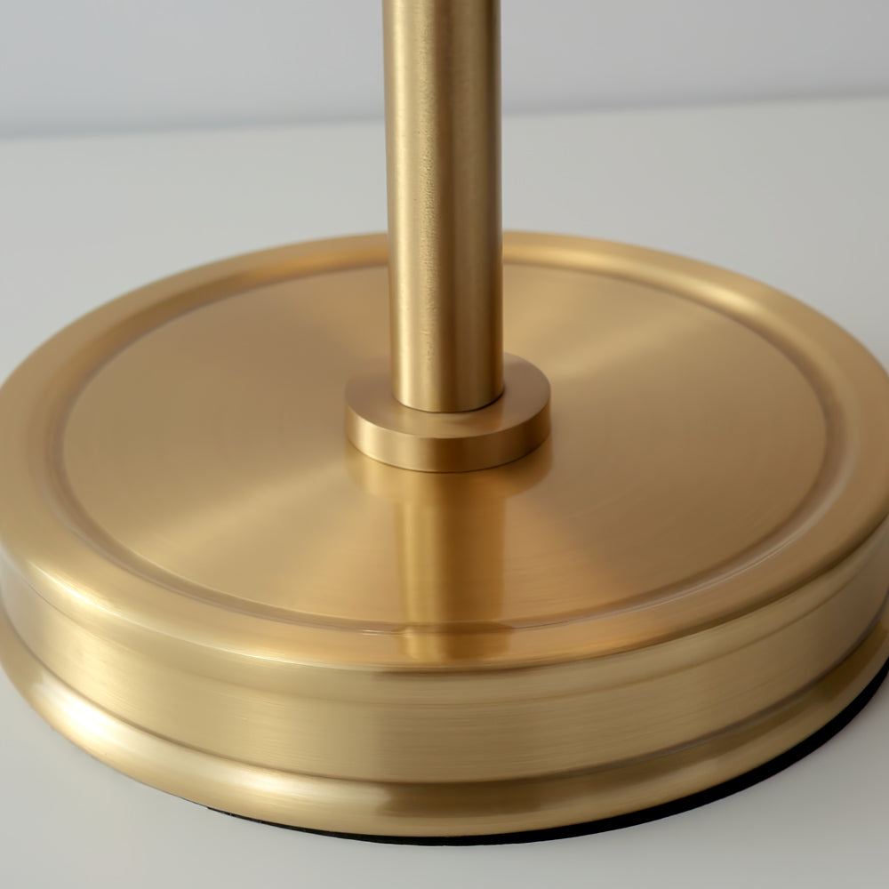 Classic Brass Table Lamp  White Linen Shade  Adjustable Height - Product detail 12