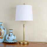 Classic Brass Table Lamp  White Linen Shade  Adjustable Height - Product detail 6