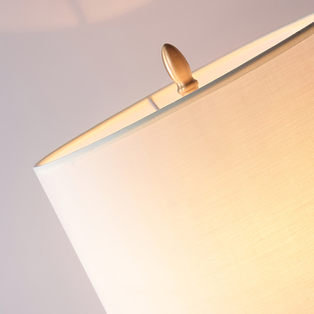 Classic Brass Table Lamp  White Linen Shade  Adjustable Height - Product detail 8