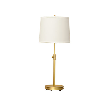 Classic Brass Table Lamp  White Linen Shade  Adjustable Height - Product detail 17