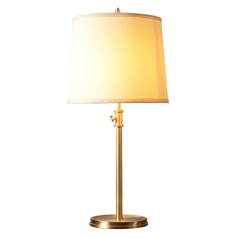 Classic Brass Table Lamp  White Linen Shade  Adjustable Height - Product detail 14