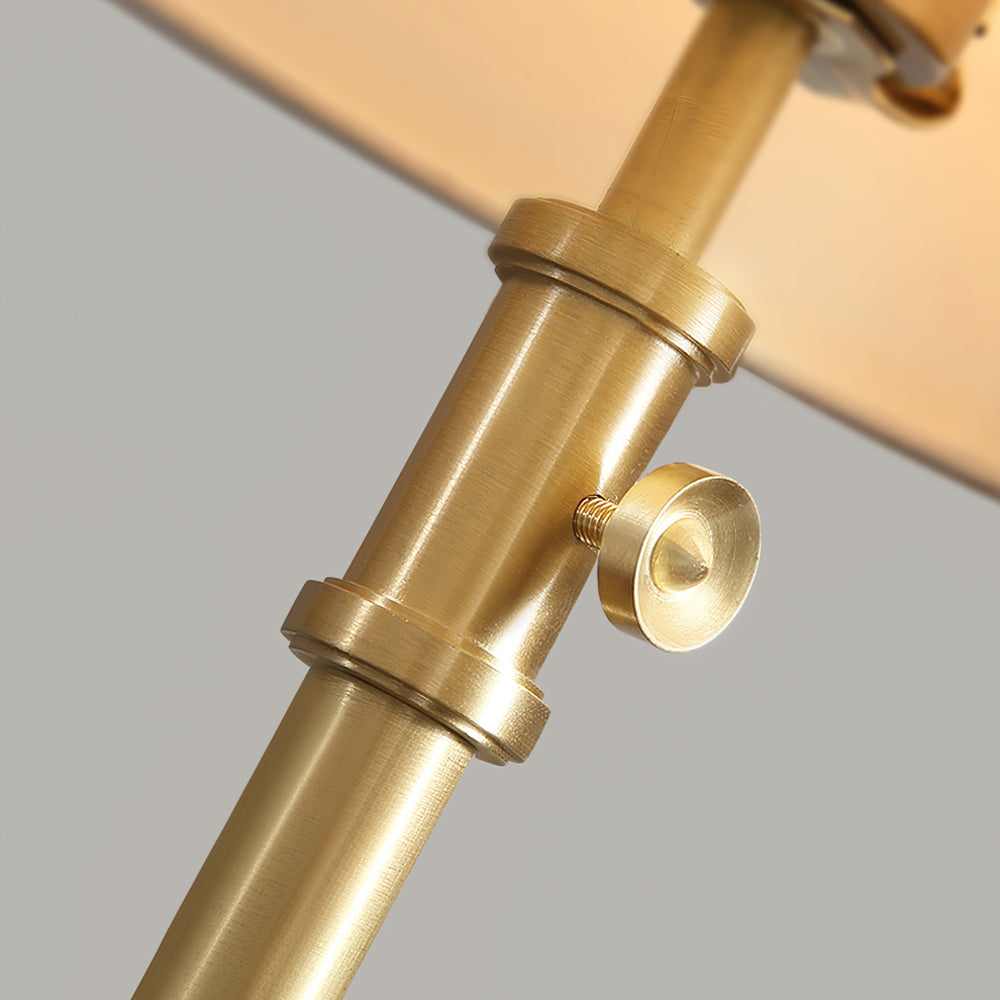 Classic Brass Table Lamp  White Linen Shade  Adjustable Height - Product detail 10