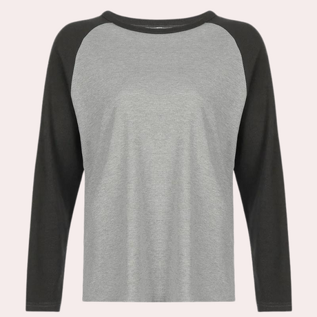 Essential Cotton Raglan Top  Two-Tone Long Sleeve Design - Product detail 7