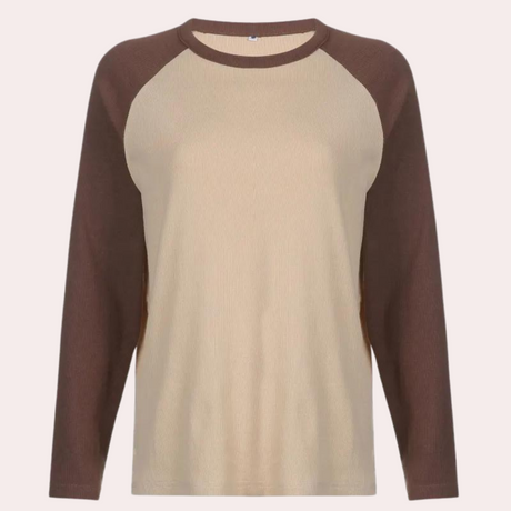 Essential Cotton Raglan Top  Two-Tone Long Sleeve Design - Product detail 8