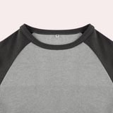 Essential Cotton Raglan Top  Two-Tone Long Sleeve Design - Product detail 6