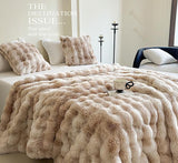 Faux Fur Throw Blanket  Ultra Soft Plush Gray Texture - Product detail 4