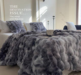 Faux Fur Throw Blanket  Ultra Soft Plush Gray Texture - Product detail 5
