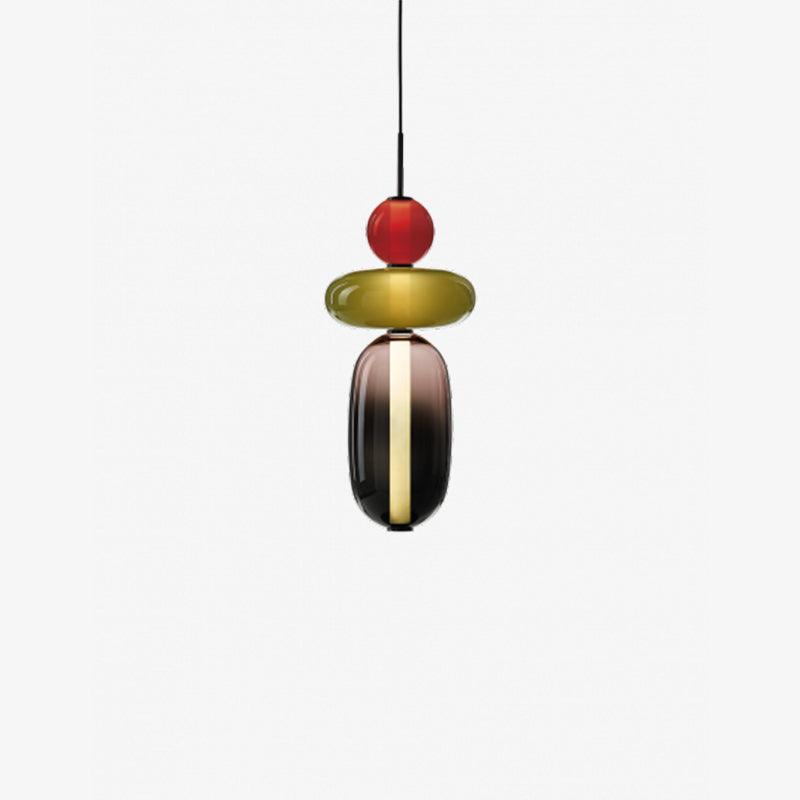 Modern Glass Pendant Light  Stacked Geometric Shapes - Product detail 47