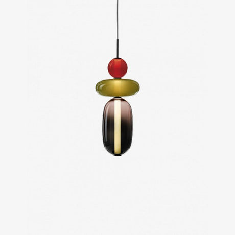 Modern Glass Pendant Light  Stacked Geometric Shapes - Product detail 47