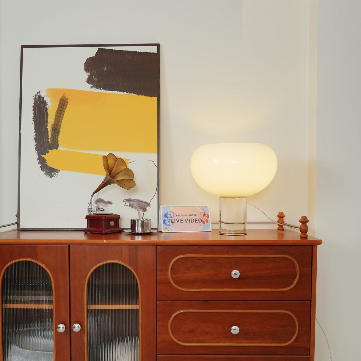 Modern Glass Table Lamp  Round Dome Design - Product detail 9