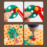 Kids Construction Toy Set  Electric Drill Tool Kit with Bear Carry Case - Product detail 5