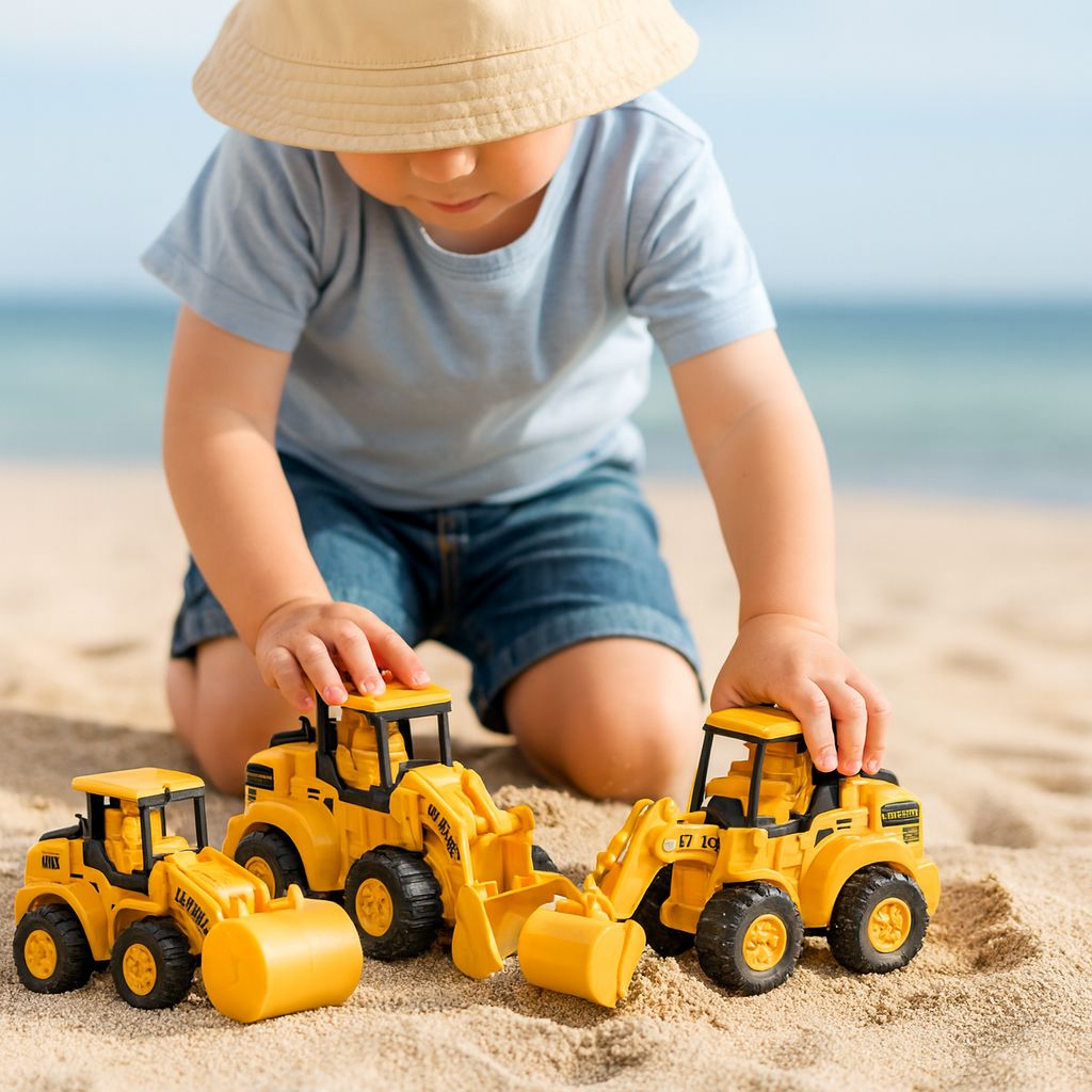 Construction Vehicle Toy Set  3-Piece Educational Building Trucks for Toddlers - Product showcase