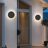 Modern Outdoor Wall Light  Round Aluminum Backlit Design - Product example