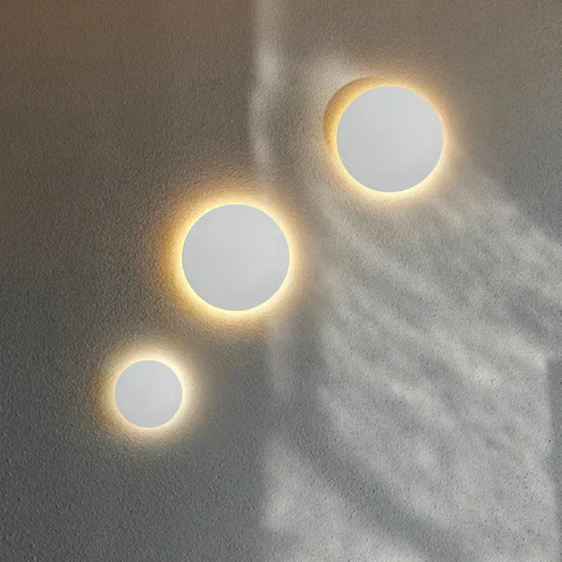 Modern Outdoor Wall Light  Round Aluminum Backlit Design - Product detail 5