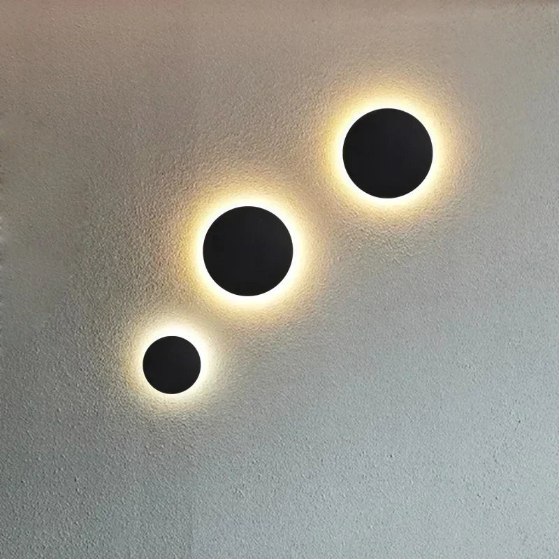 Modern Outdoor Wall Light  Round Aluminum Backlit Design - Product detail 4