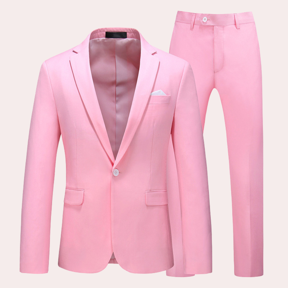 Modern Mens Suit Set  Burgundy Business Formal Wear - Product detail 10