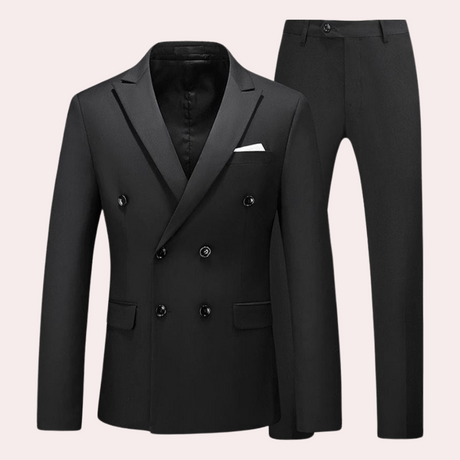 Mens Double Breasted Suit Set  Premium White Cotton Blend - Product detail 12