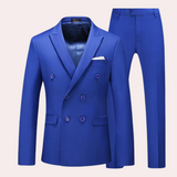 Mens Double Breasted Suit Set  Premium White Cotton Blend - Product example