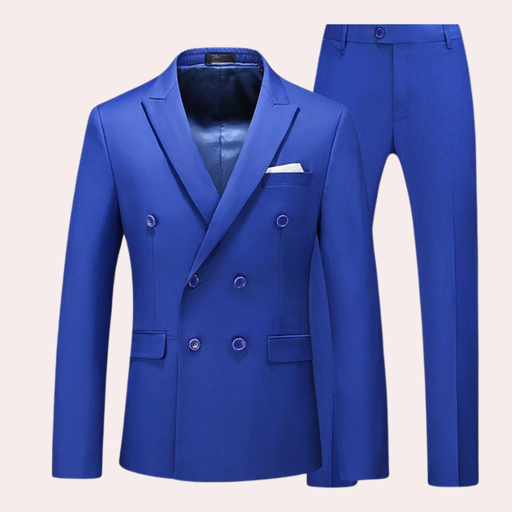 Mens Double Breasted Suit Set  Premium White Cotton Blend - Product detail 11