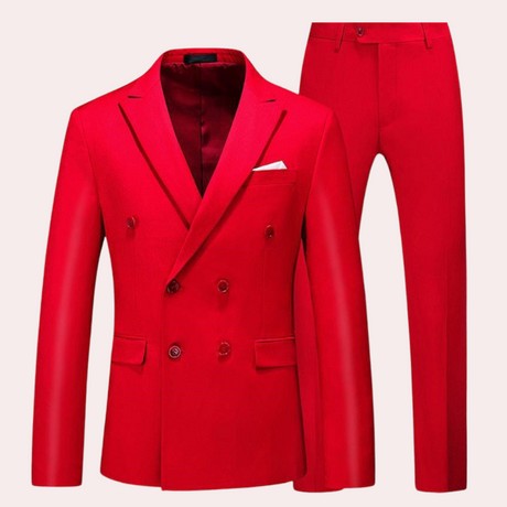 Mens Double Breasted Suit Set  Premium White Cotton Blend - Product detail 8