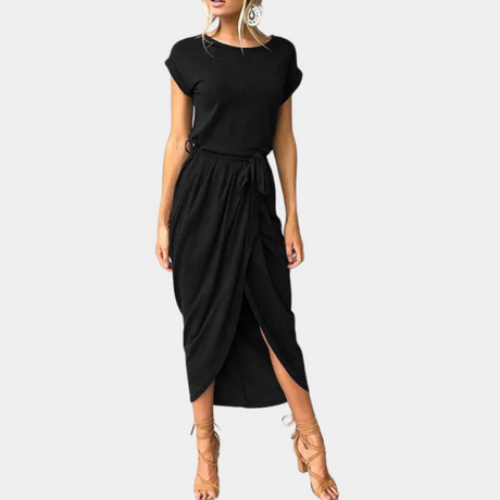 Draped Midi Dress  Olive Green Wrap Design - Product detail 12