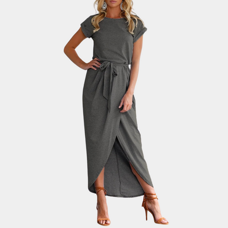 Draped Midi Dress  Olive Green Wrap Design - Product detail 11