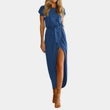 Draped Midi Dress  Olive Green Wrap Design - Product detail 10
