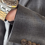 Modern Mens Suit Set  Plaid Grey Business Attire - Product detail 6
