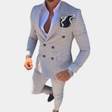 Modern Checkered Suit  Double-Breasted Italian Design - Product detail 6