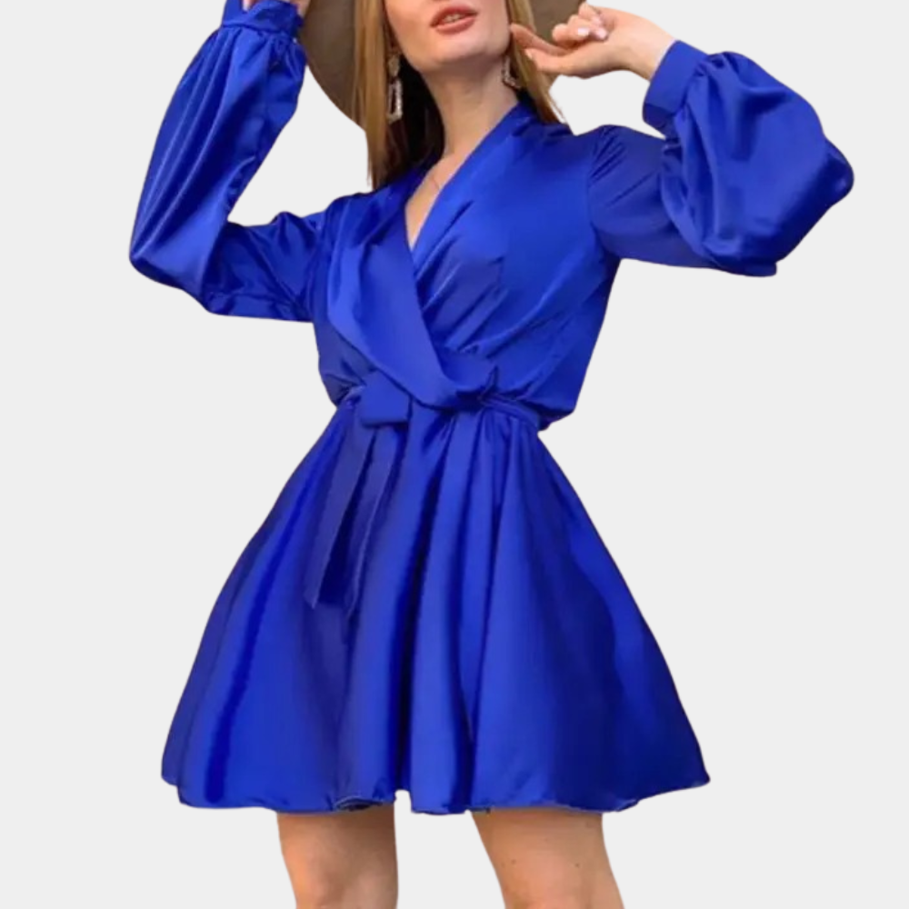 Satin Wrap Dress  Flowing A-Line Silhouette - Product detail 8