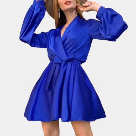 Satin Wrap Dress  Flowing A-Line Silhouette - Product detail 8