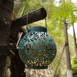 Solar Garden Lantern  Floral Pattern LED Light - Detailed view